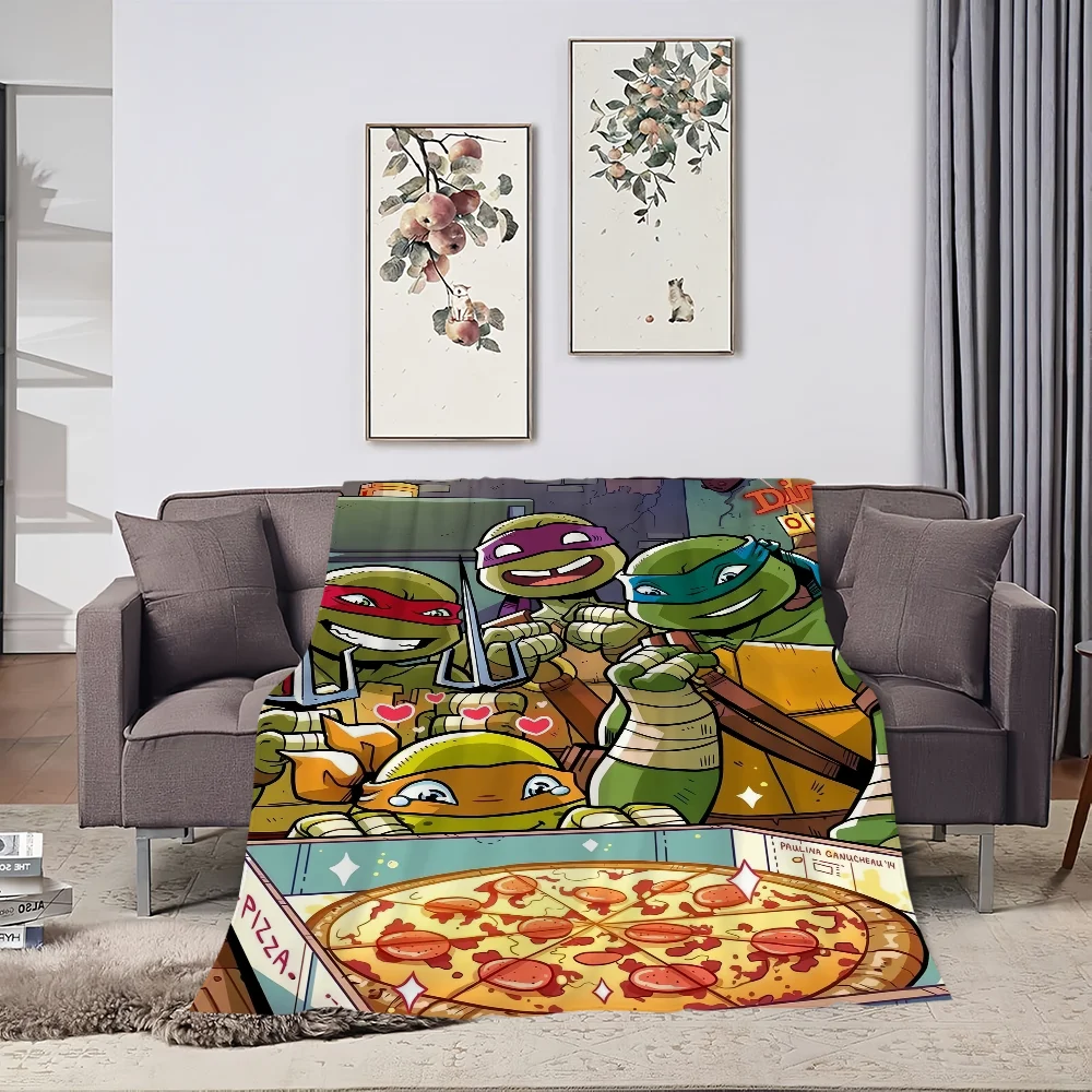 Cartoon Cool N-Ninja Blanket Plush Nap Sofa rug T-Turtles for Living Room Office T-TMNT-S Bedroom Birthday Home Travel Kid Gifts 4