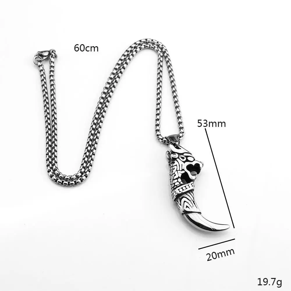 Personalized Wolf Tooth Fashion Men's Pendant Stainless Steel Jewelry
