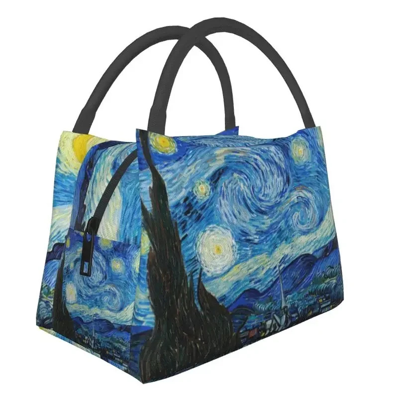 

Custom Vincent Van Gogh Starry Night Lunch Bags Women Cooler Warm Insulated Lunch Boxes for Work Pinic or Travel Shoulder Bag