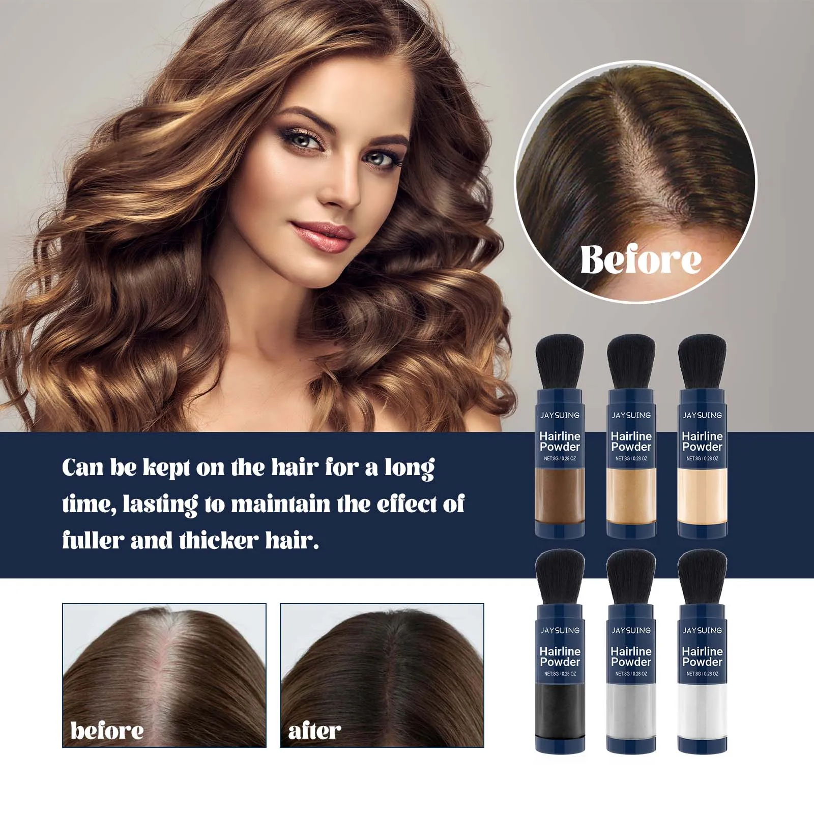Premium Hair Powder For Filling Hairline and Controlling Oil,Complement Color Naturally,Permium Colored Hair Healthy Thickener