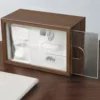 Elegant Wooden Tissue Box Holder - Classic Style Tabletop Decor for Living Room Dining Table - with Sliding Lid for Easy Access 4