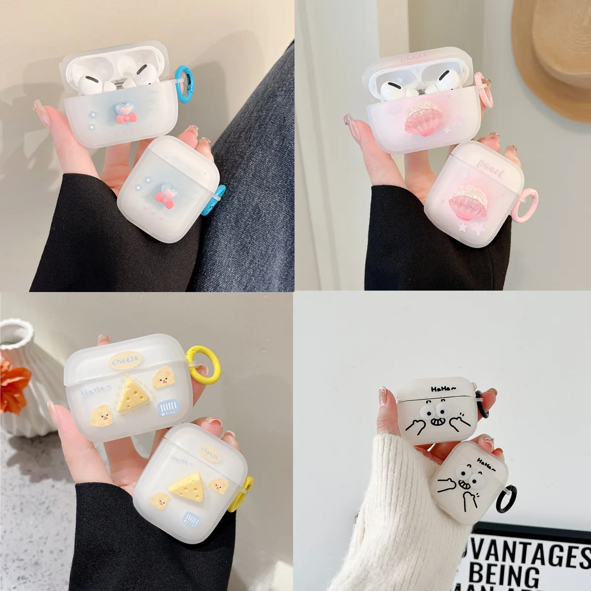 Cartoon 3D Cheese Bow Shell Custodia Per Auricolari In Silicone Per Apple Airpods Pro 3 Custodia Per Airpods 3 3Rd Generation Air Pod 2 1 Case