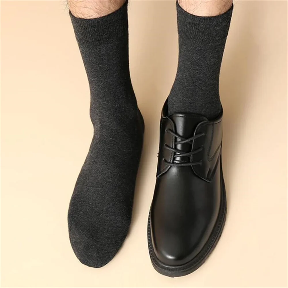 UNWE 브랜드 남성용 면 하이 튜브 따뜻한 비즈니스 양말, 블랙 화이트, 가을 겨울, EU 38-45, 6 켤레 팩