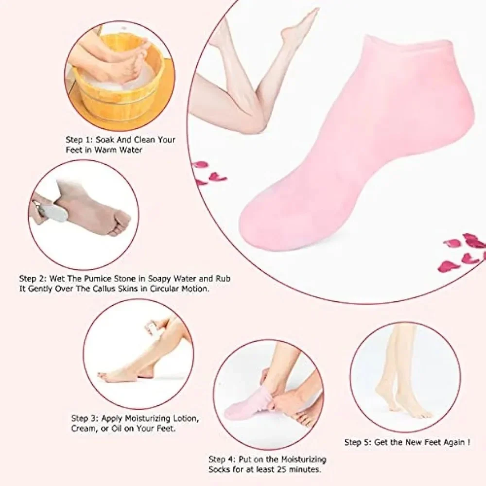 Silicone Moisturizing Foot Socks Dry and Cracked Foot Care Artifact Massage Gel Anti Crack Moisturizing Home Essential