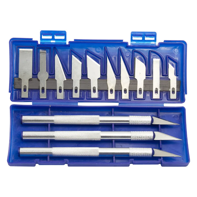 

13Pcs Metal Carving Knife Pen Style Art Seal Cutting Manual Combination Paper Cuttings Non-Slip Gadget DIY Precision Repair Tool