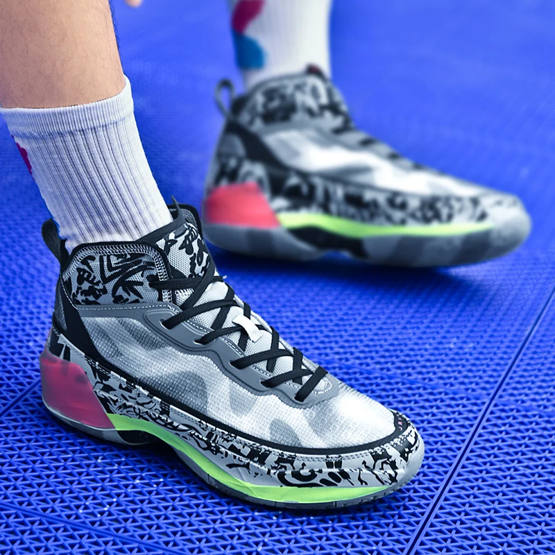 

Super Cool Mens Basketball Training Shoe High Top Big Boy Sport Shoe Anti Slip Basketball Boots Unisex Designer Outdoor Sneakers