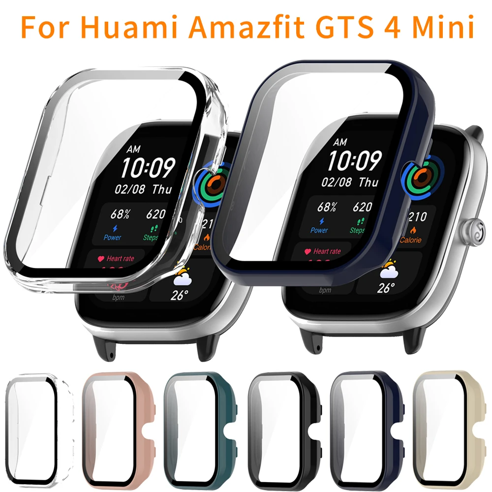 

PC+9H Tempered Glass Screen Protective Bumper Case For Huami Amazfit GTS 4 Mini Watch Protector Cover For Amazfit GTS4 Mini Case