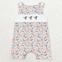 Wholesale Children Baby Boy Short Sleeves Summer Newborn Embroidery One-piece Coverall Duck Fish Kids Toddler Romper Bodysuit 2