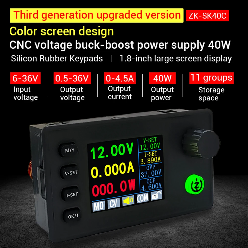 SK90C SK40C CNC 조정 가능한 벅 부스트 전원 공급 장치 90W 40W DC6-36V CV CC 충전 모듈 전압 조정기 정전압