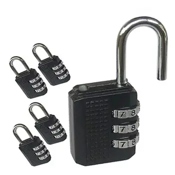 3 Digit Resettable Combination Padlock Luggage Case Padlock Box Black Lock Coded Lock School Gym Locker Sheds 2022