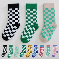 1-9 Years New Children's Socks Black White Checkerboard Kids Socks Breathable Soft Cotton Boys and Girls Sports Socks Crew Sock 1