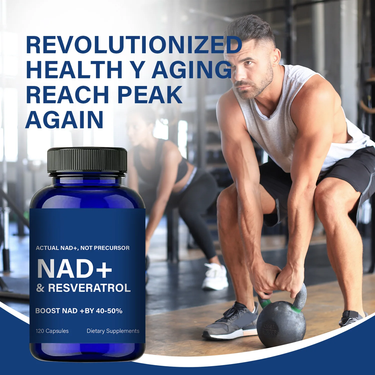 Liposomal NAD+ 500mg Resveratrol 250mg Softgels NAD+ Supplement Cellular Repair Energy Metabolism Aging Defense