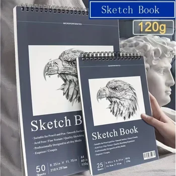 16/25 Quaderno da disegno di alta qualità con tela bianca per la creazione artistica, adatto per disegnare, schizzi, graffiti, quaderno portatile per schizzi.