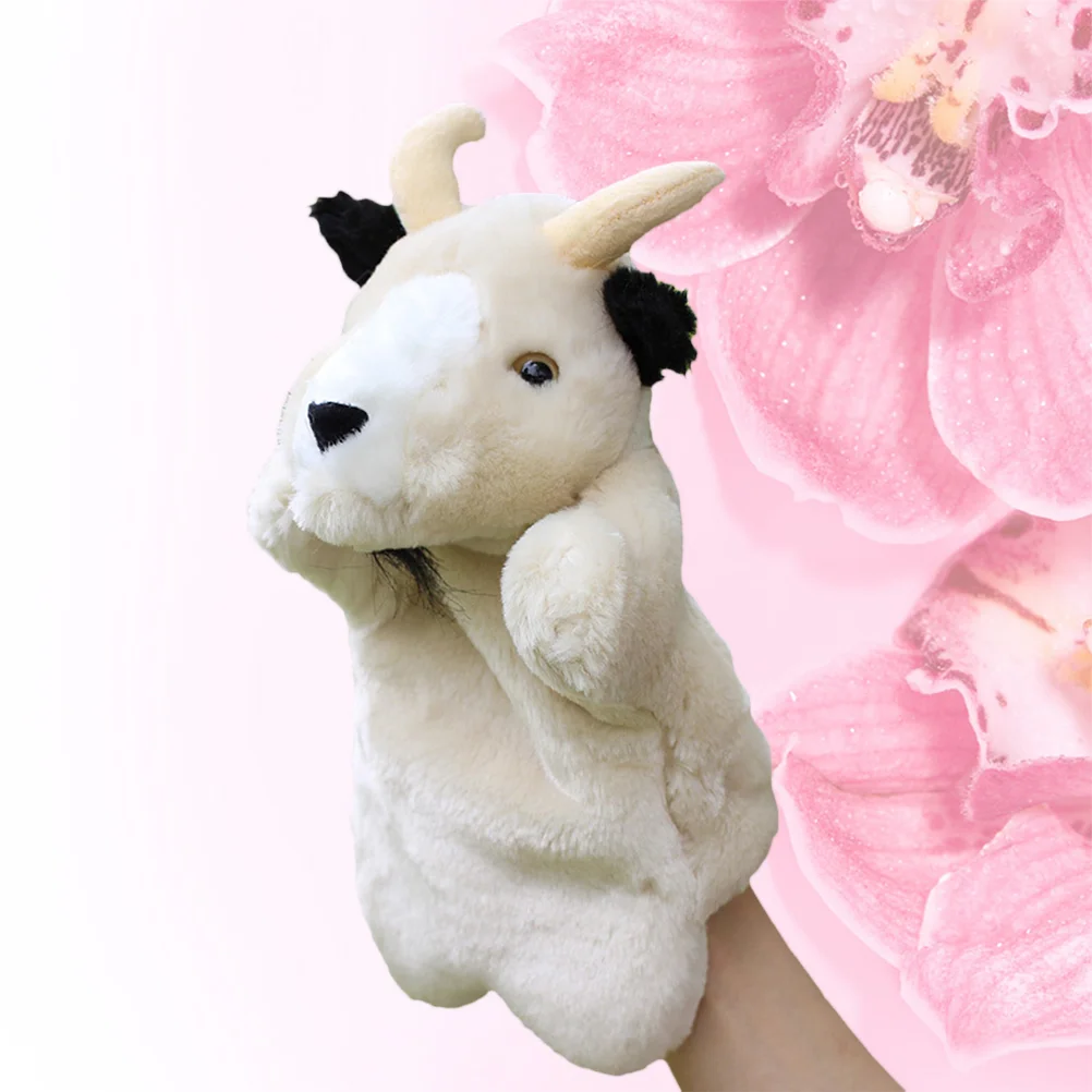 

1PC Plush Goat Puppet Animal Story Telling Prop Interactive Toy Role Play Accessory