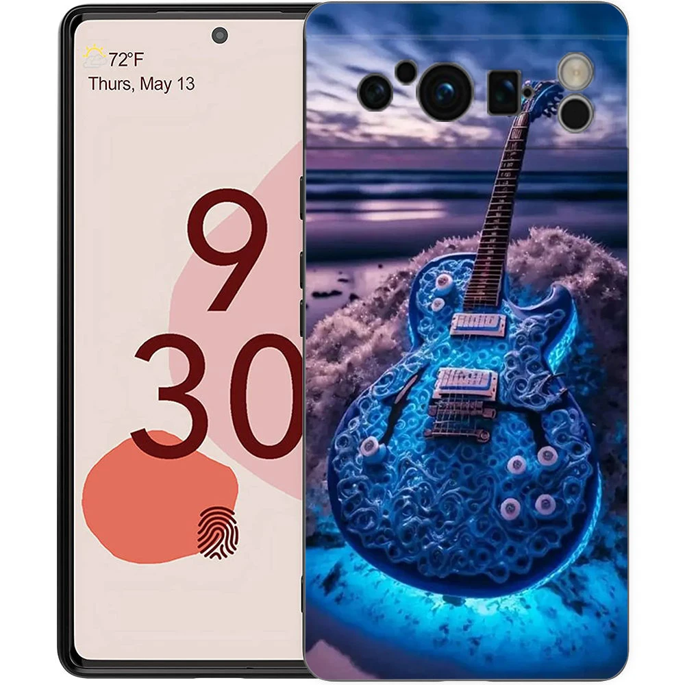 Guitar Music Art Shockproof Silicone Phone Case Cover