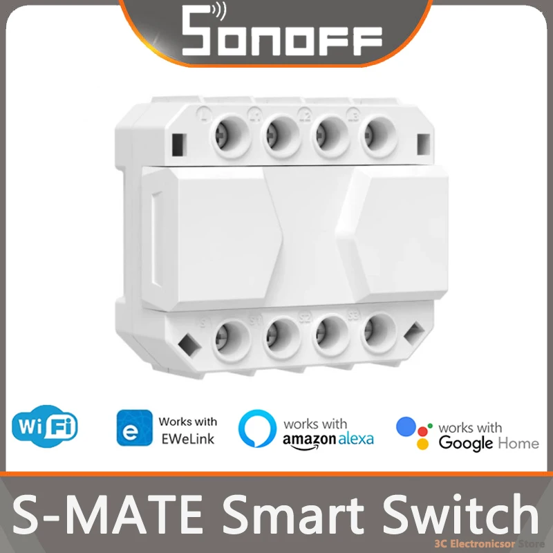 SONOFF MINI R3 16A Wifi Smart Switch REST API No Neutral Line S-MATE eWeLink-Remote Control via eWeLink Alexa Alice Google Home 