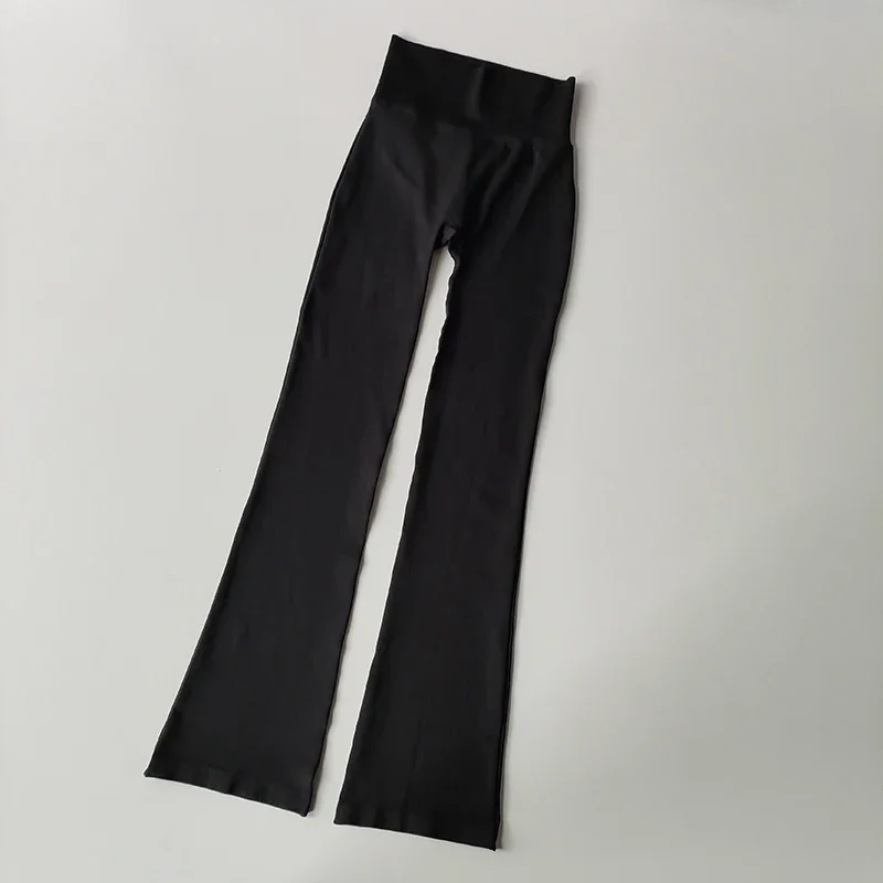 thumbnail image 1 of Compresión de cintura alta sin líneas incorrectas, Micro acampanado, ropa para Yoga al aire libre, pantalones elásticos sin costuras para Fitness, mallas de elevación, 1 of 6