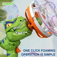 2 In 1 Large Bubbles Dinosaur Soap Bubble Electric Gun Toy Children's Outdoor party Interactive Games for Kids Boys Girls kids 2