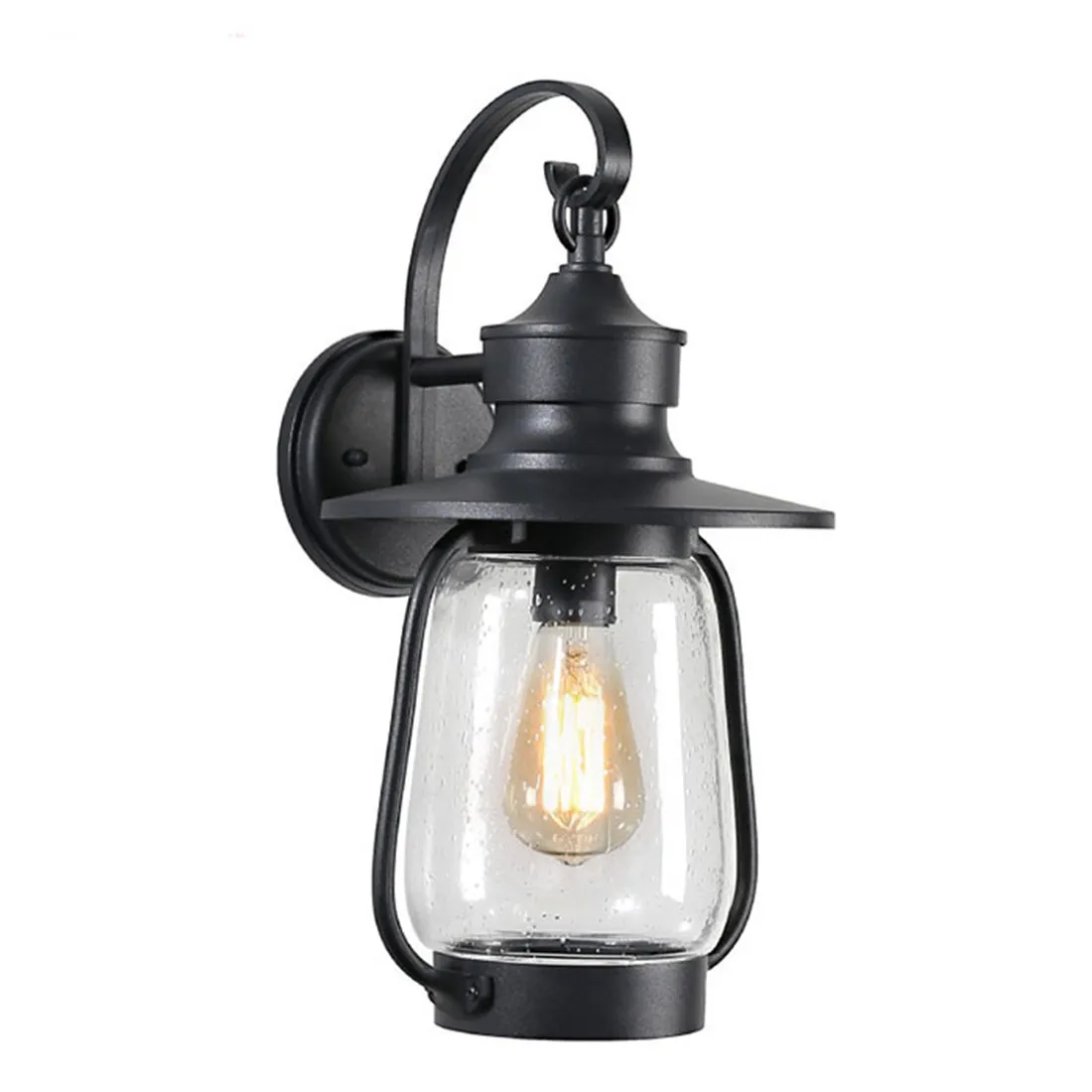 Outdoor Bubble Glass Shade Barn Lights Black Exterior Wall Lantern Outside Wall Mount Scocne Porch Lamp for House Front Door 1pcs free shipping bronze 304 stainless steel shower door pull bathroom glass door push handles towel bar glass mount jf1766