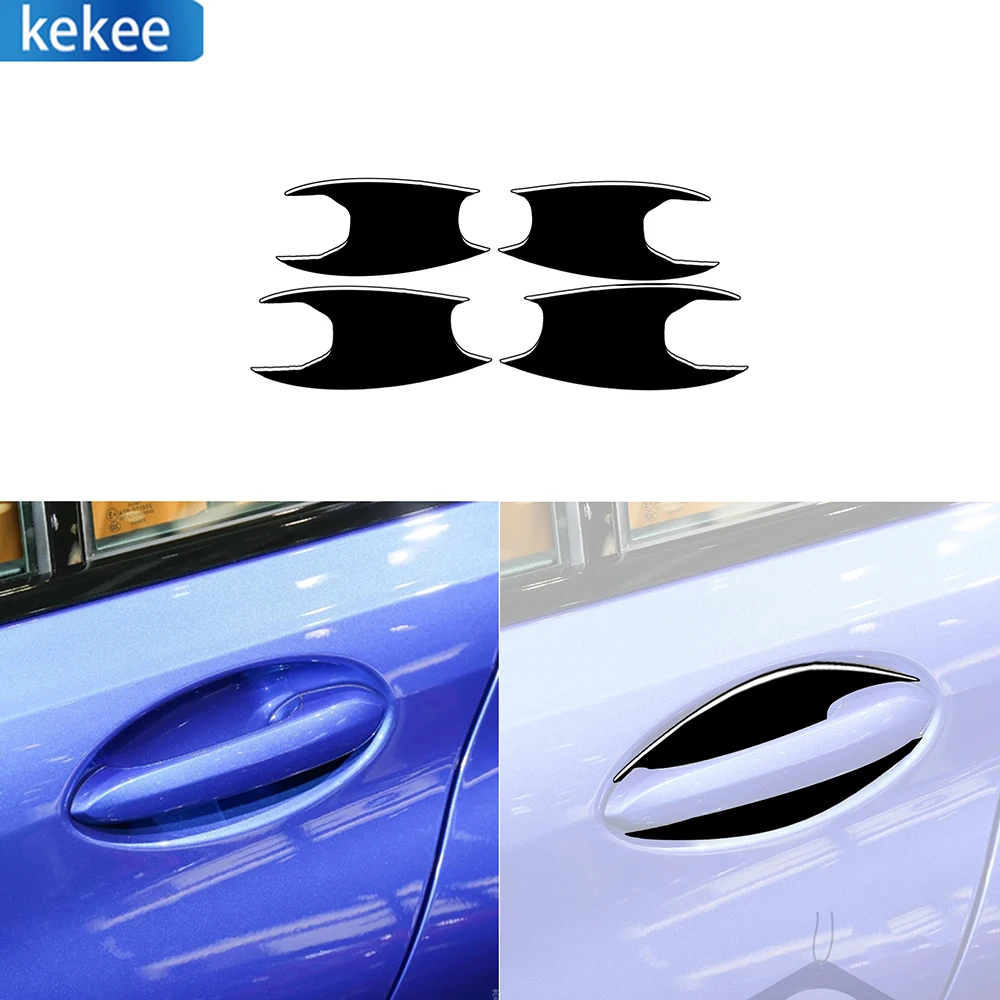 

For BMW 3 Series G20 G28 325li 330d 335 2019-2021 Piano Black Car Outer Door Bowl Trim Decoration Accessories Stickers