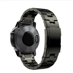 Premium Titanium Quick Fit Metal Watch Band Bracelet - 22mm & 26mm Strap Wristband - 22mm (Titanium gray)