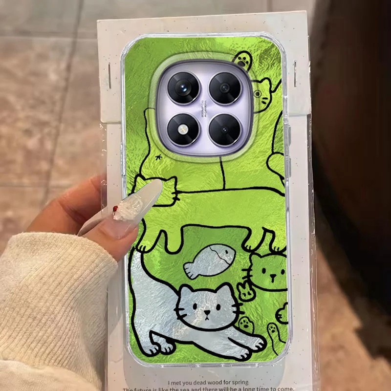 Purple Pink Cartoon Fish Cat Phone Case Cover