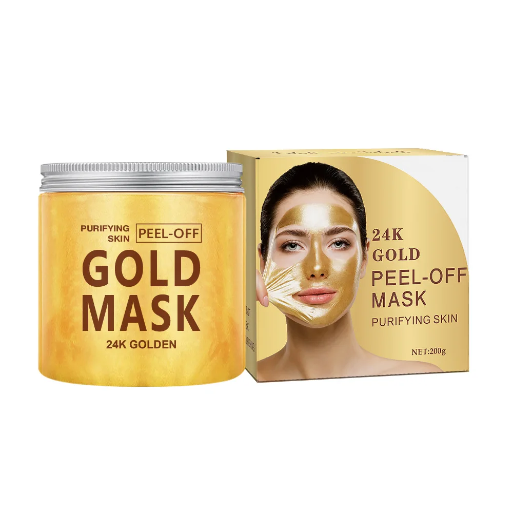 Gold Purifying Peel-Off Facial Mask with Aloe Vera & Niacinamide - Deep Clean & Nourish, 200g