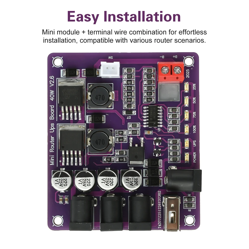 Compact Power Backup Module with USB Charging and Power Indicator