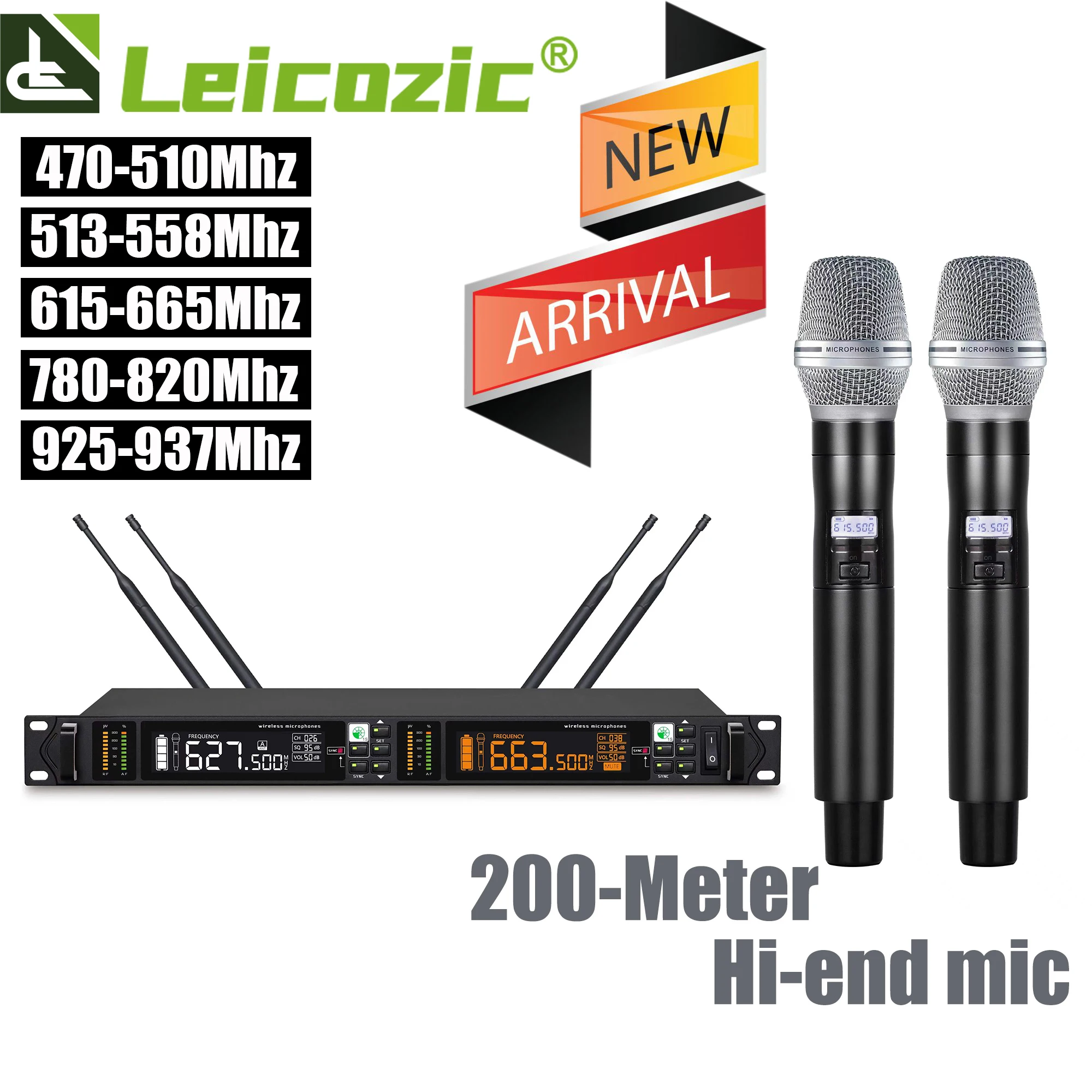 

Leicozic Professional Wireless Microphone Digital 200M Stage Microfone Dynamic UHF Microfono Fit Original Capsule Beta87 Beta58a