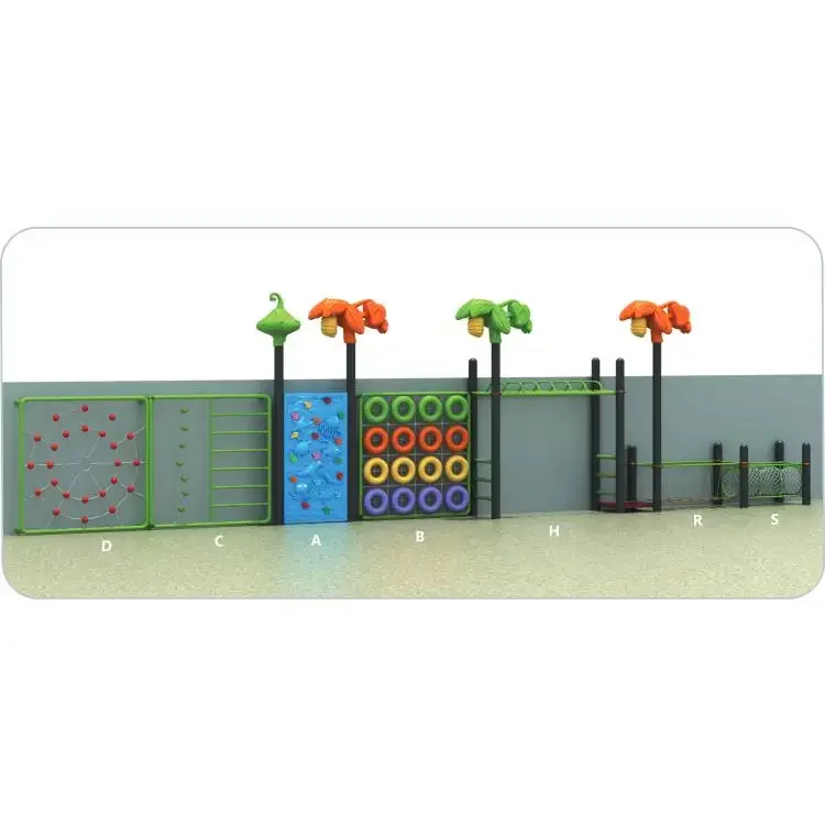 Hot sale wooden and PE board indoor rock climbing wall for kids indoor