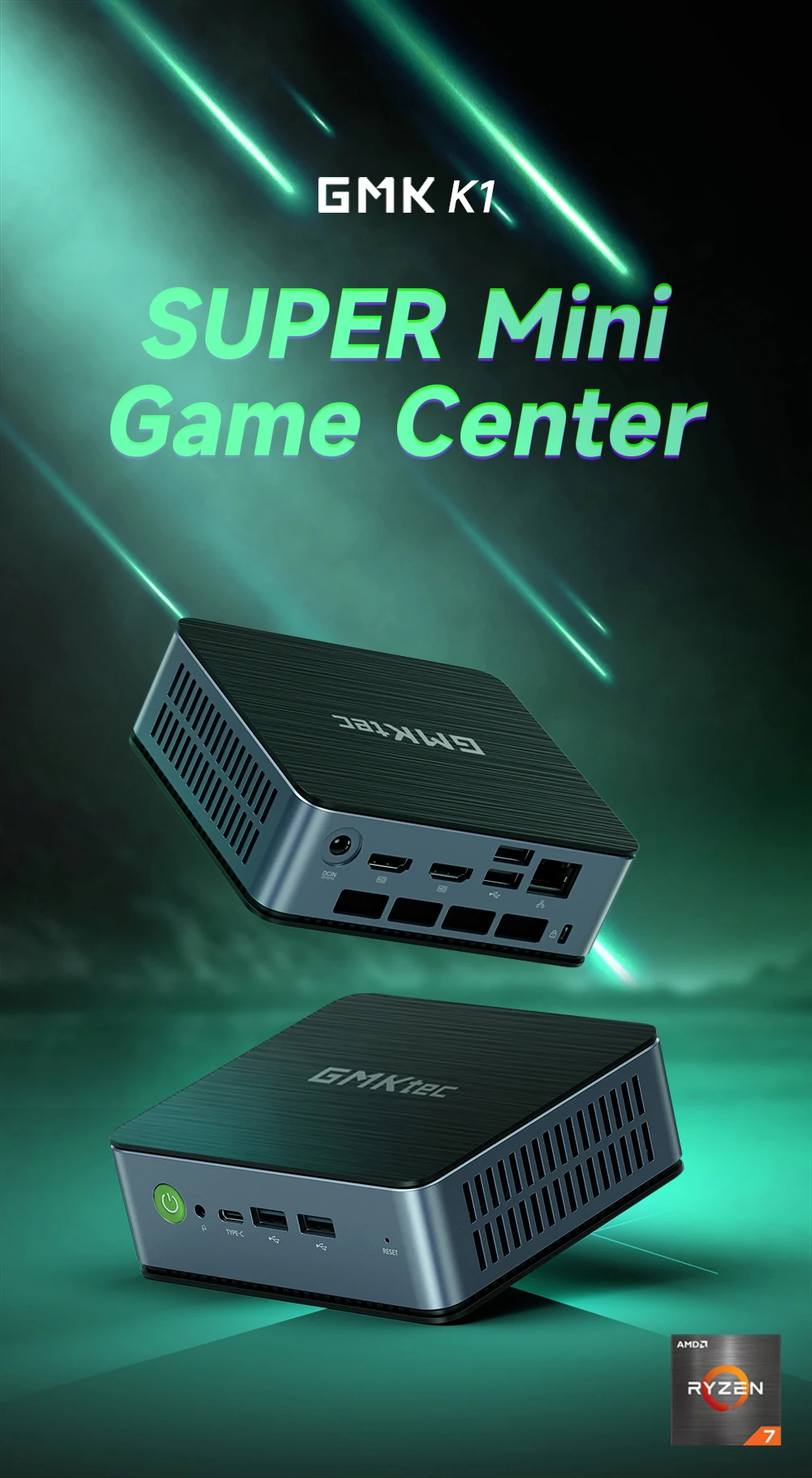 GMKtec NucBox K1 Ryzen 7 6800H Mini PC Windows 11 PRO 8C 16T 