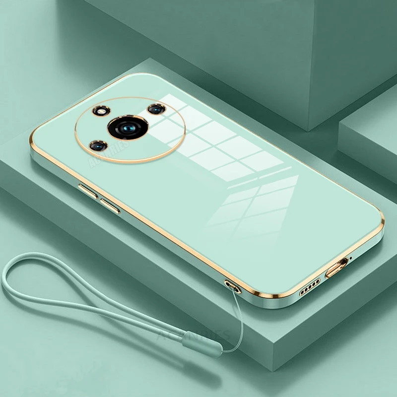 Luxury Plating Lanyard Silicone Phone Case - Elegant Protective Back Cover