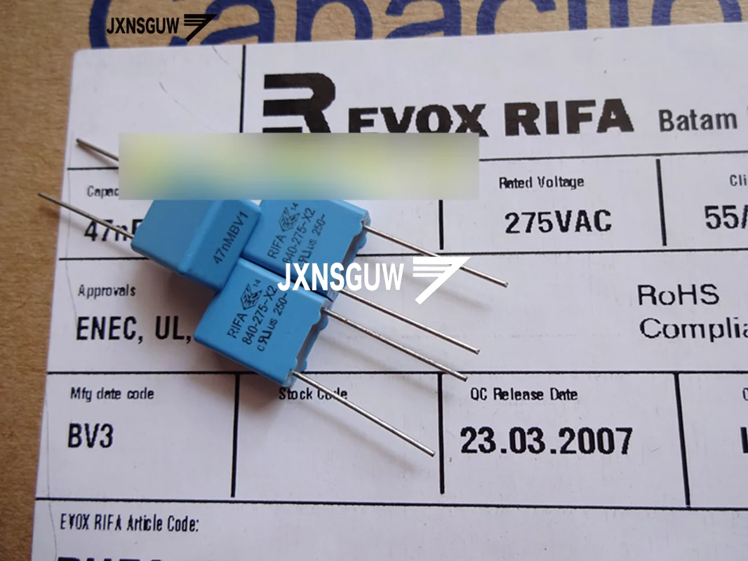 

10PCS NEW Original RIFA PHE840 0.047UF 275V P7.5MM MKP 473/275V Film capacitor 840 0.047UF 275VAC 47N 473