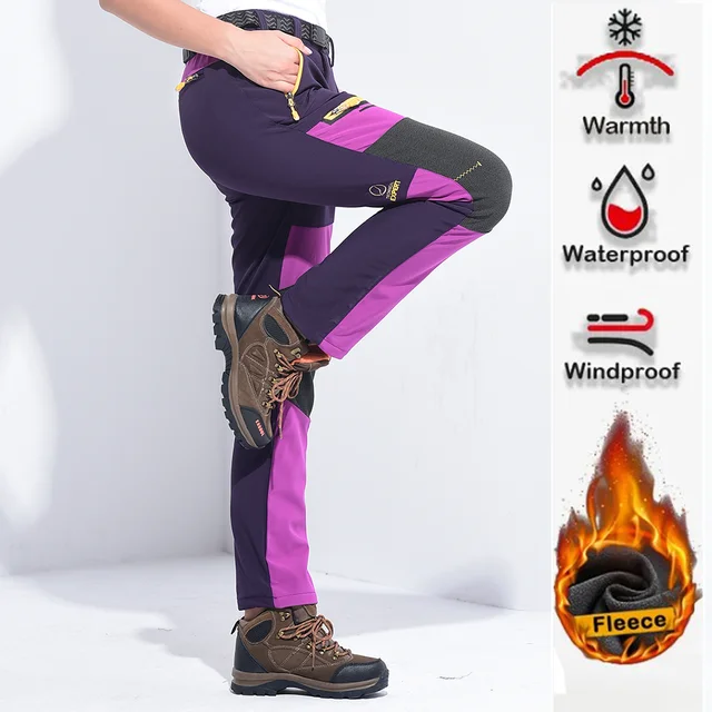 45232-a87477.png Thick Warm Fleece Winter Pants for Women, Waterproof, Hiking, Trekking, Camping, Skiing, Soft Shell Pants, Windproof Trousers