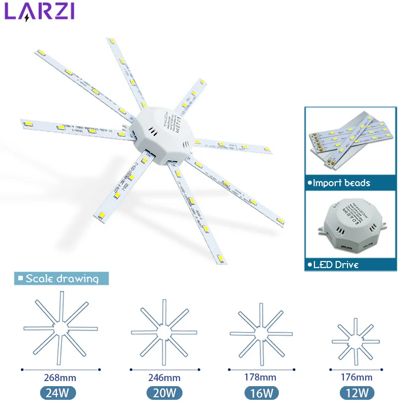 Led Ceiling Lamp Octopus Light 12w 16w 20w 24w Led Light Board 220v