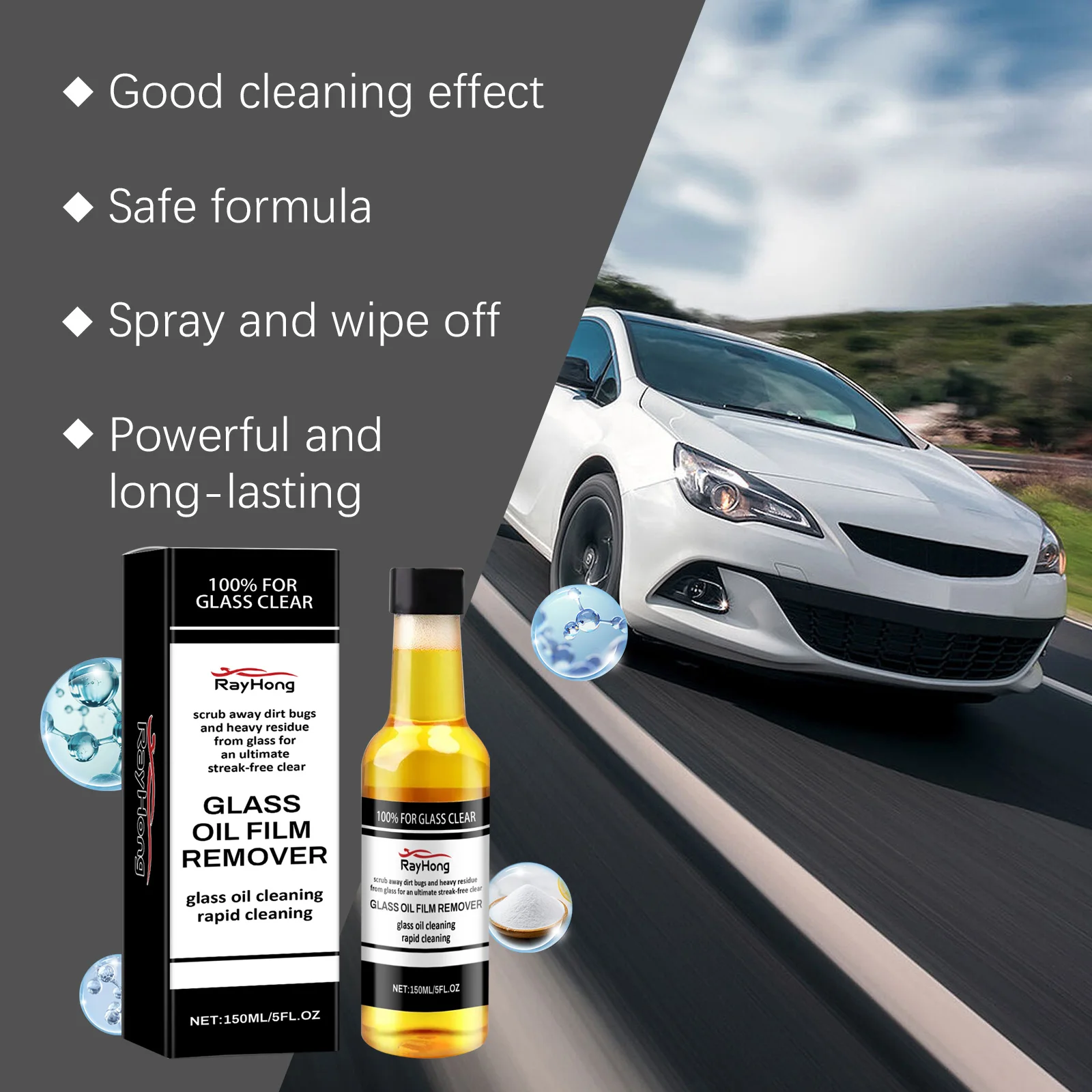 150ml car windshield oil film remover universal polished glass cleaner for spots and rain marks rain prints powerful efficient