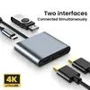 USB C 3.0 Hub Type-C DP Mode To Dual HD Dispaly 4K Audio Video Converter Cable PD 60W Fast charging for Macbook Pro Laptops PC 3