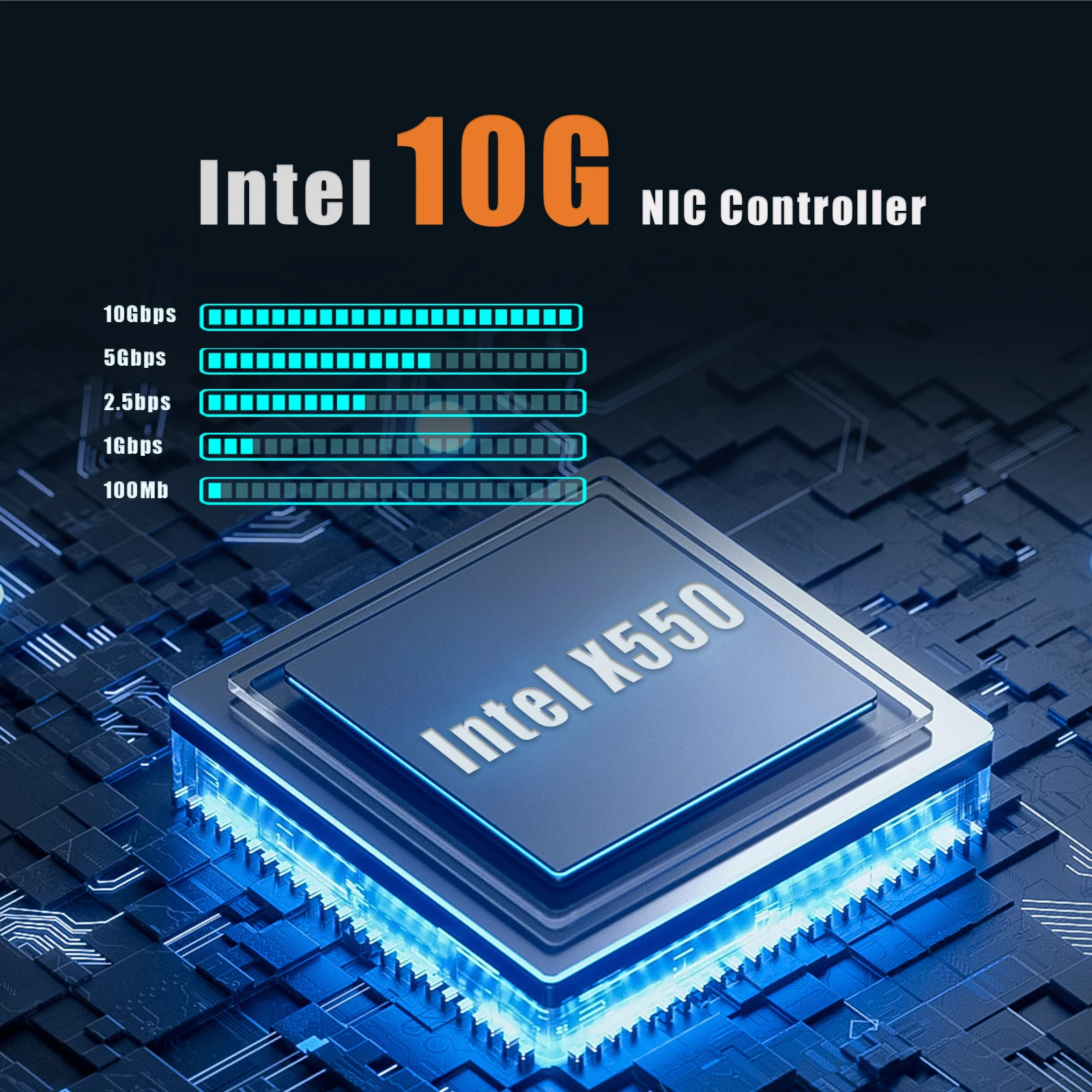 인텔 X550 컨트롤러, PCIE 3.0 X4 인터페이스를 갖춘 2포트 10G RJ45 이더넷 네트워크 카드