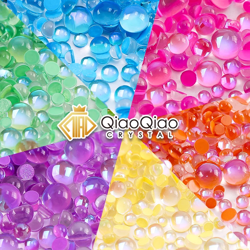 MermaidAuroraFantasyBeadsSemi-CircularFlatBottomPearlBubbleAccessoryMixedSetforCreativeNailArt&DIYDesign-AliExpress15
