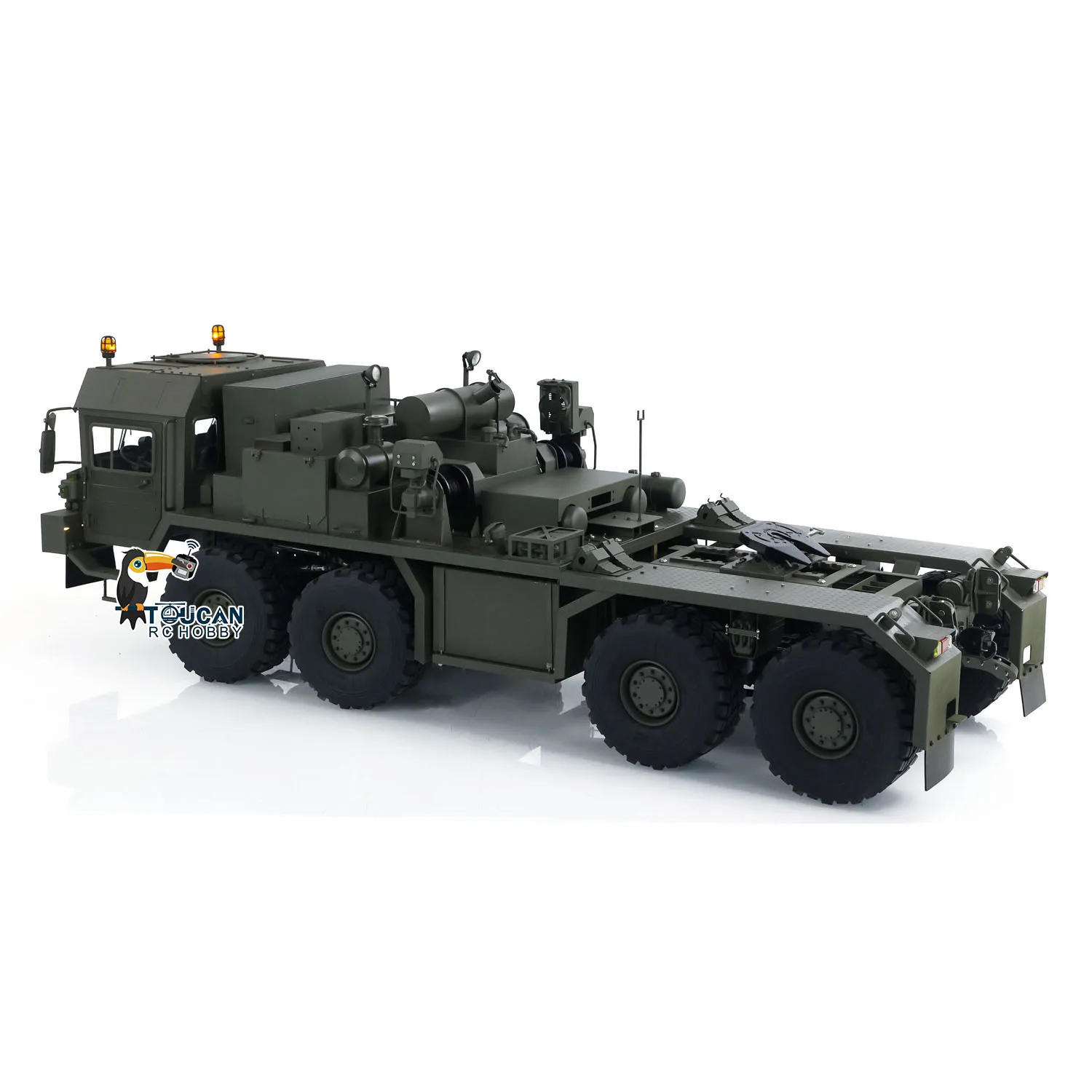 RC 1/14 8x8 Full Metal Tractor Truck SLT56 PL18 Lite Remote Control Military Transport Car 3-speed Transmission Sound Light Toy 2