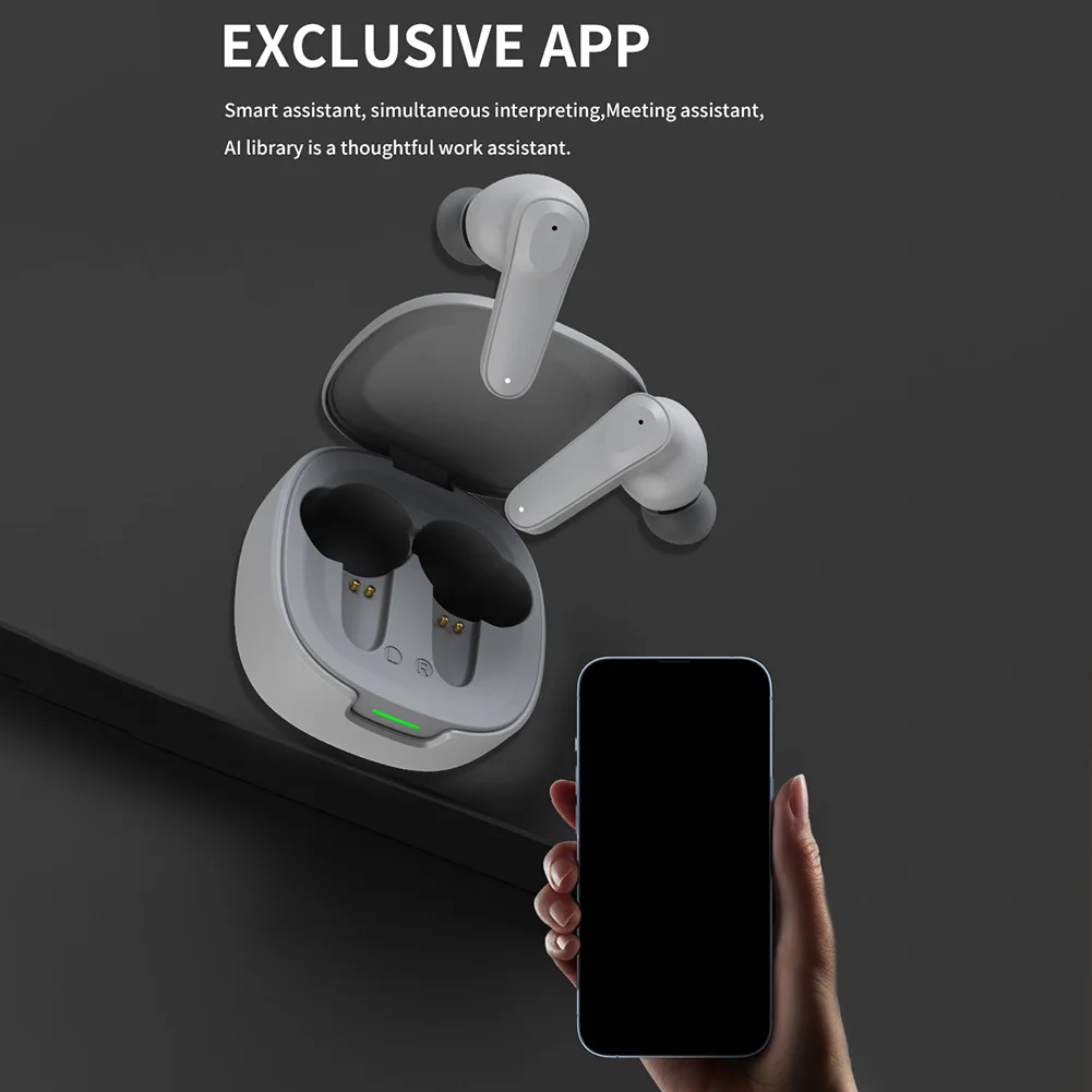 [AI Translator Earphone] A98 Bluetooth5.4 Translation Earbuds AI Real-time Wireless Headphones Office Travel 16mm Driver Unit