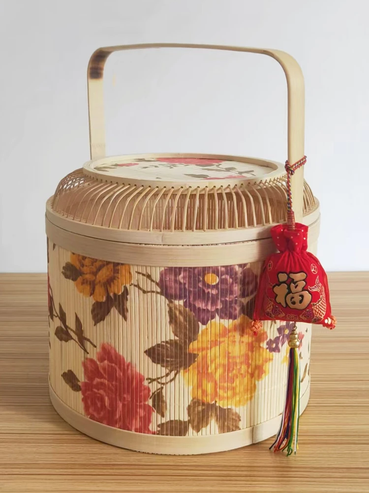 

Bamboo woven Dragon Boat Festival Zongzi moon cake, bamboo basket packaging, reunion gift box