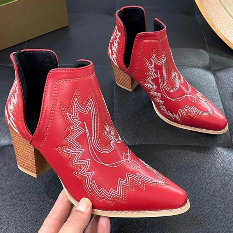 

Женские ботильоны челси на массивном каблуке, зимние ботинки с острым носком, мотоциклетные ботинки-гладиаторы, 2024