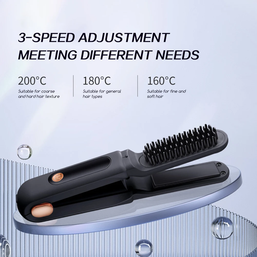 2 in 1 digital straightening comb, 3 adjustable temperature flat hair straighteners for women.