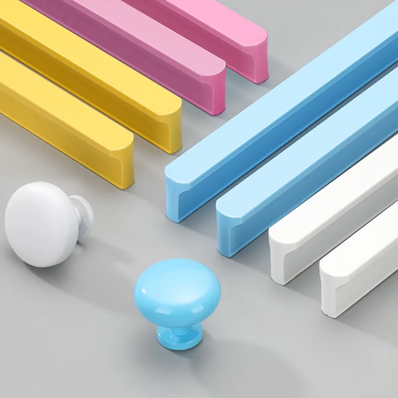 

Children's Room One Line Colored Cartoon Modern Minimalist Cabinet Handle Wardrobe Cabinet Door Drawer Shoe Cabinet Handles