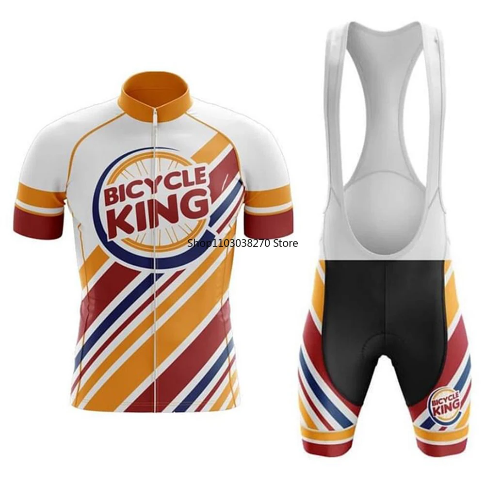 

Bicycle King Cycling Set Bib Shorts Bike Jersey Bicycle Shirt Road Short Sleeve Clothes Cycle Downhill MTB Mountain Suit