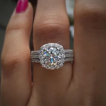 Trendy Women Rings with Brilliant Cubic Zirconia Luxury Engagement Rings Fashion Wedding Party Jewelry Drop Shipping 1