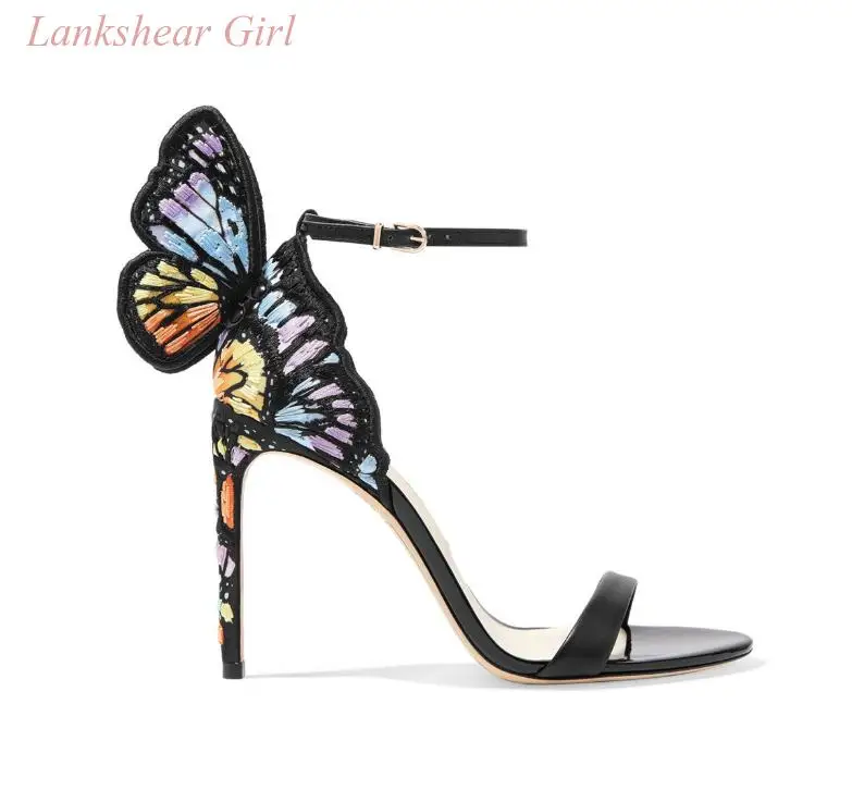 

Summer New Women's Embroidered Wings High Heels Women's Stiletto Sandals Banquet Wedding Shoes Sexy High Heels