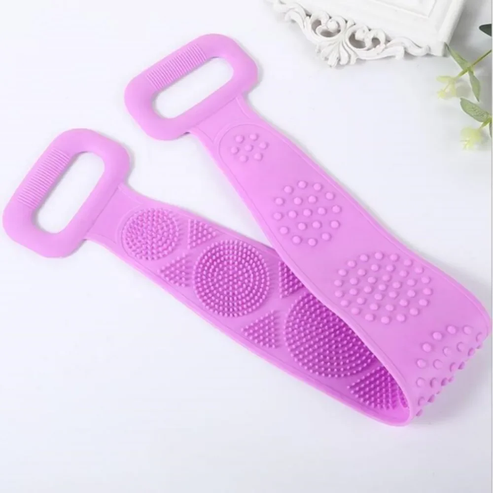 Silicone Body Scrubber Back Massage Exfoliating Sponge Bathroom Bath Brush Scrub Shower Brush Body Wash Scrub Removal Bath Spong 5