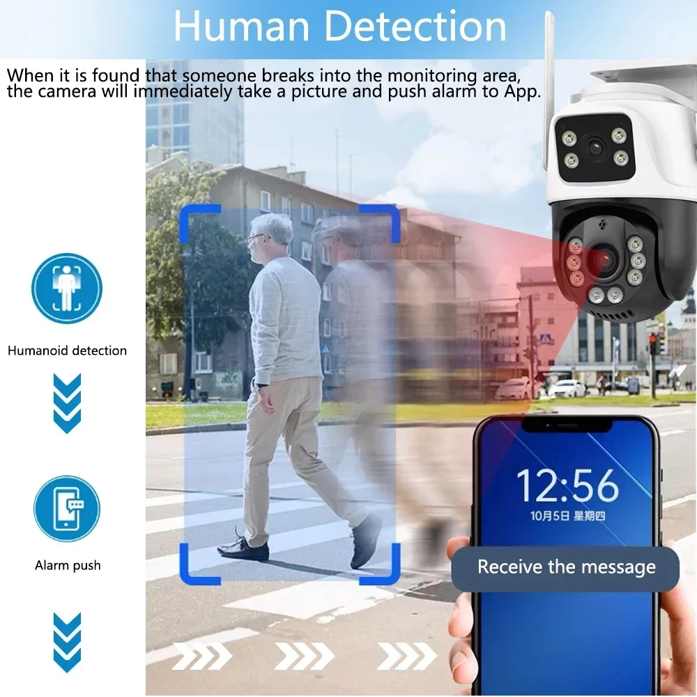 10CH 8MP 4K NVR 보안 WiFi PTZ 카메라 시스템 홈 비디오 감시 키트 자동 추적 2-오디오 기록 야외 카메라 세트